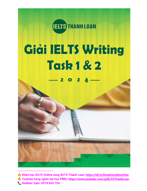 Tải FREE sách Giải IELT Writing Task 1 And 2 2024 PDF