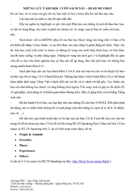 Tải FREE sách Gợi Ý Trả Lời Speaking Part 2 Và 3 Quý 2 - 2021 PDF