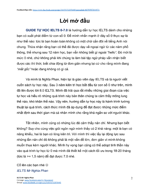 Tải FREE sách Guide Tự Học Ielts 0 - 7.0 PDF