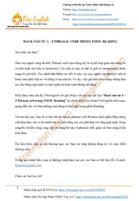 Tải FREE sách Hack Não Từ A - Z Phrasal Verb Trong TOEIC Reading 1 PDF có tiếng Việt 4 Tải FREE sách Hack Não Từ A - Z Phrasal Verb Trong TOEIC Reading 1 PDF có tiếng Việt