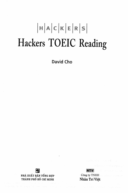 Tải FREE sách Hackers TOEIC Reading - David Cho PDF