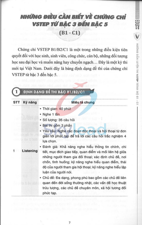 Tải FREE sách Hướng Dẫn Luyện Thi Vstep Trình Độ B1 - C1 PDF có tiếng Việt 1