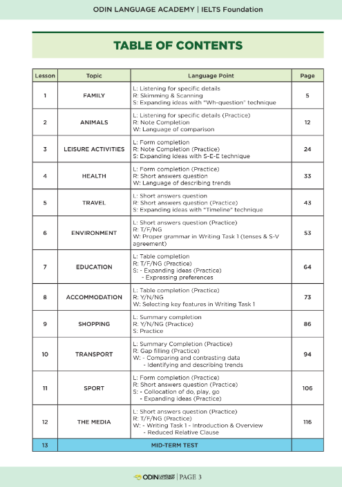 Tải FREE sách IELTS Foundation PDF - Odin Language Academy