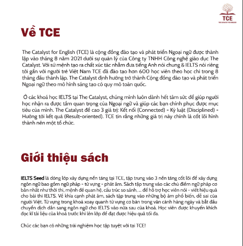 Tải FREE sách IELTS SEED COURSE BOOK PDF có tiếng Việt