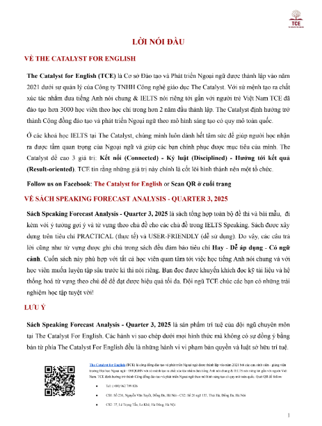 Tải FREE sách IELTS Speaking Forecast Quý 3 - 2025 - FREE EDITION PDF có tiếng Việt 4 Tải FREE sách IELTS Speaking Forecast Quý 3 - 2025 - FREE EDITION PDF có tiếng Việt