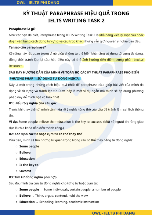Tải FREE sách Kỹ Thuật Paraphrase IELTS Writing Task 2 PDF có tiếng Việt 4 Tải FREE sách Kỹ Thuật Paraphrase IELTS Writing Task 2 PDF có tiếng Việt