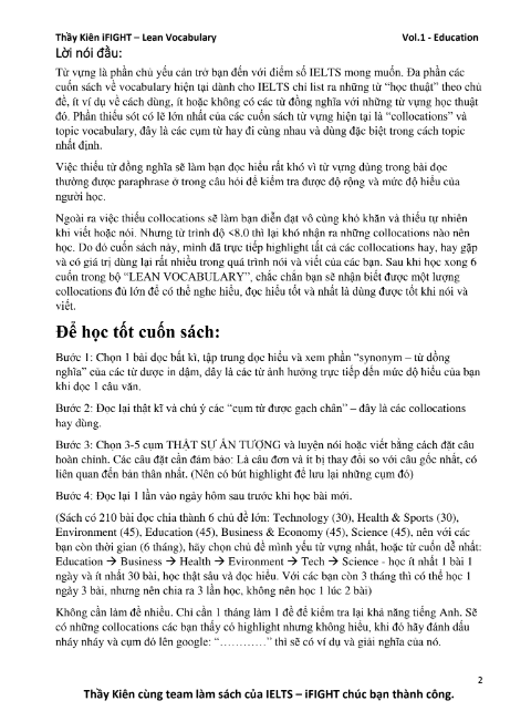 Tải FREE sách Lean Vocabulary Vol.1 Education PDF