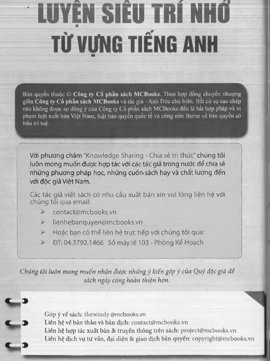 Tải FREE sách Luyện Siêu Trí Nhớ Từ Vựng Tiếng Anh PDF có tiếng Việt