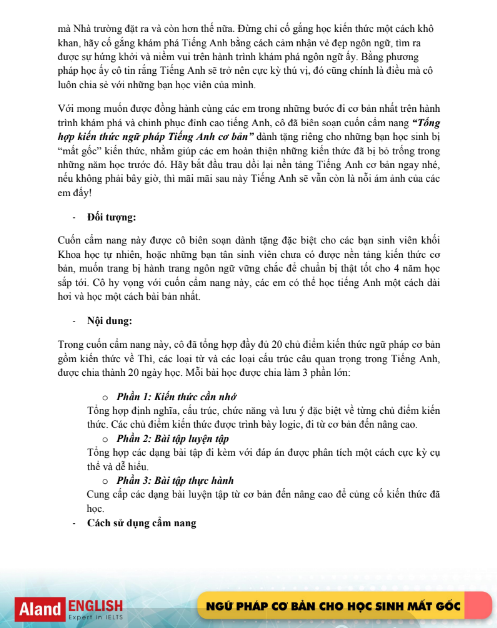 Tải FREE sách Ngữ Pháp Tiếng Anh Cho Học Sinh Mất Gốc PDF