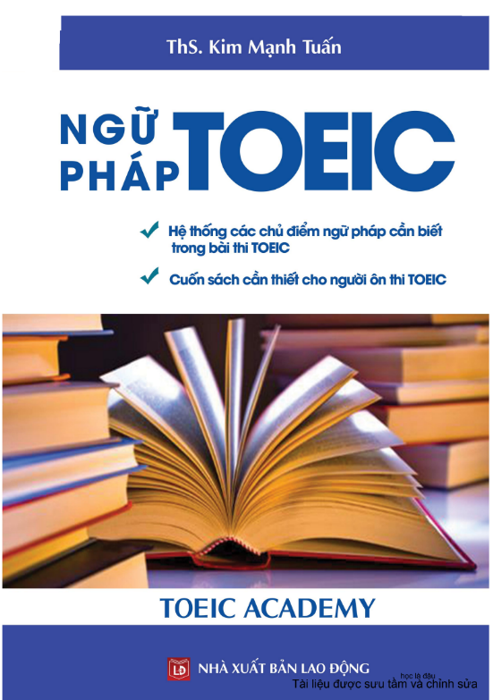 Tải FREE sách Ngữ Pháp Toeic - Ths. Kim Mạnh Tuấn PDF có tiếng Việt