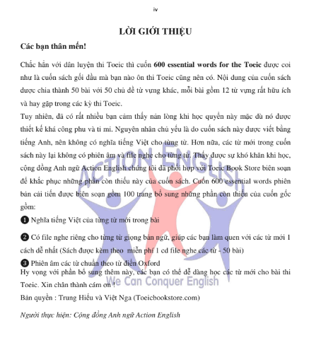 Tải FREE sách PDF Chinh Phục 600 Từ Vựng TOEIC Một Cách Nhanh Nhất