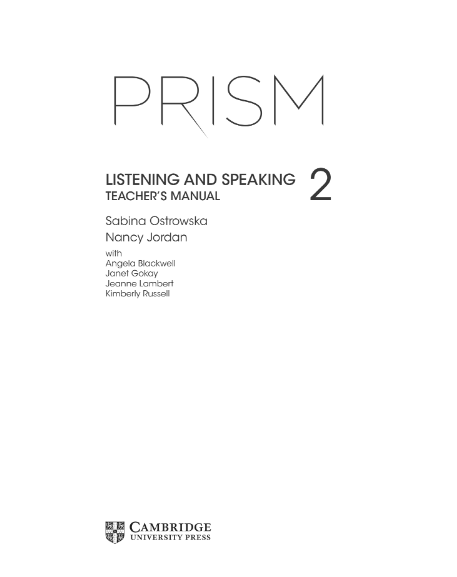 Tải FREE sách Prism 2 Teacher's Manual PDF - Listening And Speaking