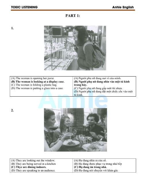 Tải FREE sách TOEIC Test Listening PDF có tiếng Việt