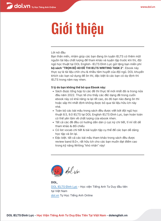 Tải FREE sách Trọn Bộ 40 Đề Thi IELTS Writing 2022 PDF có tiếng Việt