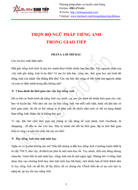 Tải FREE sách Trọn Bộ Ngữ Pháp Tiếng Anh Trong Giao Tiếp PDF có tiếng Việt