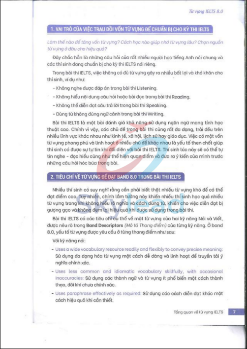 Tải FREE sách Từ Vựng IELTS 8.0 PDF - Từ Vựng Đắt Để Đạt Điểm Cao 4 Kỹ Năng 1