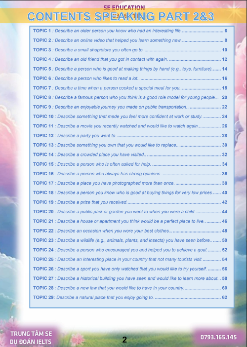 Tải FREE sách Update Speaking Tháng 11 + 12 PDF - Part 2 + 3 Giải Đầy Đủ Chi Tiết