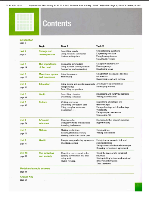 Tải FREE sách Writing For IELTS With Answer Key PDF - Improve Your Skills 4.5 - 6.0