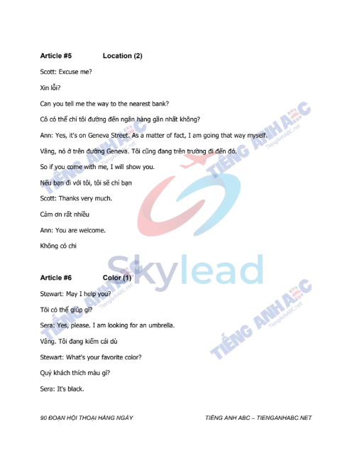 Tải FREE tài liệu 90 Đoạn Hội Thoại Tiếng Anh Hằng Ngày PDF 2