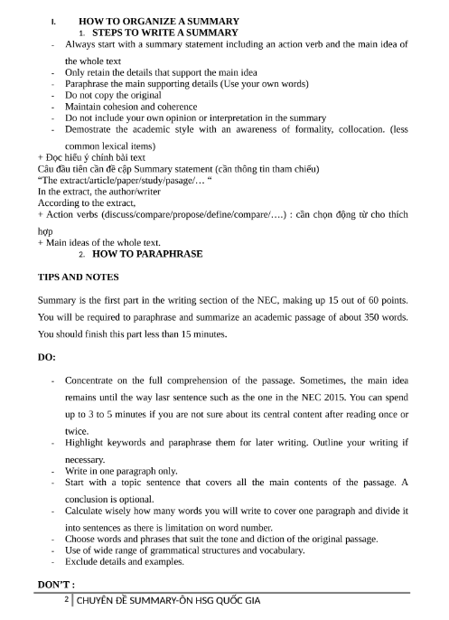 Tải FREE tài liệu Chuyên Đề Summary PDF - Dành Cho Học Sinh Giỏi Quốc Gia