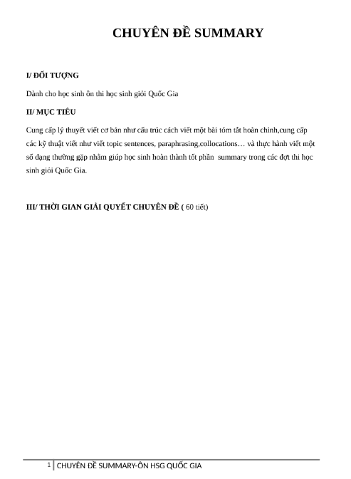 Tải FREE tài liệu Chuyên Đề Summary PDF - Dành Cho Học Sinh Giỏi Quốc Gia