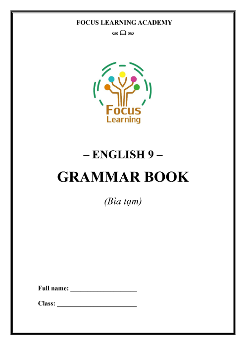 Tải FREE tài liệu English 9 Grammar Book PDF - Focus Learning Academy
