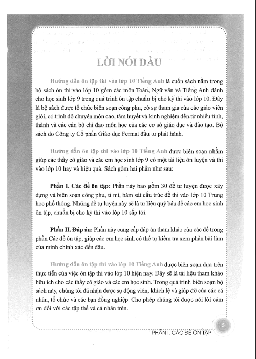 Tải FREE tài liệu Hướng Dẫn Ôn Tập Thi Vào Lớp 10 PDF - Tiếng Anh