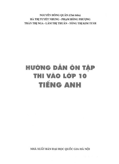 Tải FREE tài liệu Hướng Dẫn Ôn Tập Thi Vào Lớp 10 PDF - Tiếng Anh