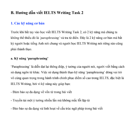 Tải FREE tài liệu IELTS Writing Task 2 PDF có tiếng Việt