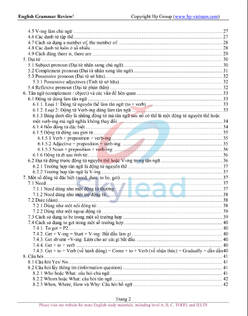 Tải FREE tài liệu Ngữ Pháp Tiếng Anh PDF - English Grammar Review