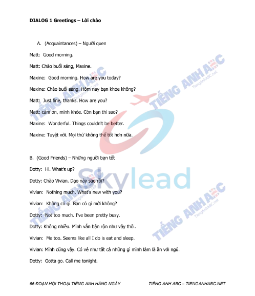 Tải FREE tài liệu PDF 66 Đoạn Hội Thoại Tiếng Anh Hằng Ngày Của Người Mỹ