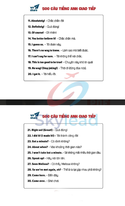 Tải FREE tài liệu PDF Chém Gió Như Tây Với 500 Câu Tiếng Anh Giao Tiếp