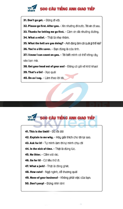 Tải FREE tài liệu PDF Chém Gió Như Tây Với 500 Câu Tiếng Anh Giao Tiếp