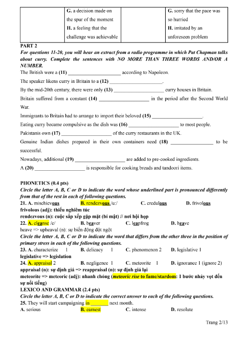 Tải FREE tài liệu Sửa Chi Tiết Bài Thi Tuyển Sinh Lớp 10 THPT PDF - Chuyên Anh 2024 - 2025