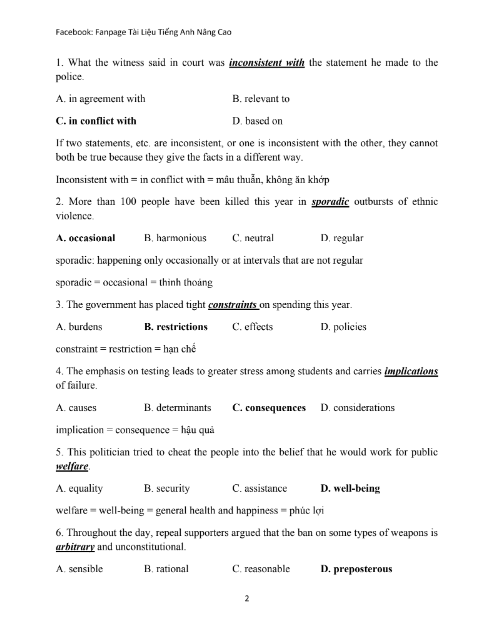 Tải FREE tài liệu Tiếng Anh Nâng Cao Có Đáp Án PDF