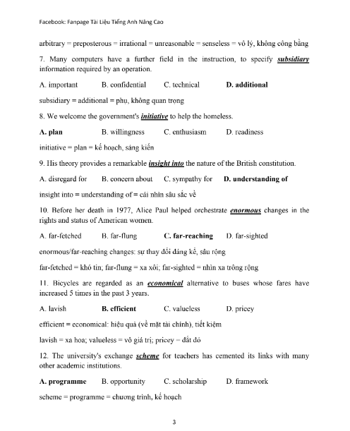 Tải FREE tài liệu Tiếng Anh Nâng Cao Có Đáp Án PDF