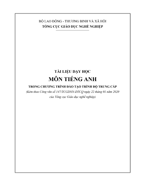 Tài Liệu Dạy Học Môn Tiếng Anh PDF tải FREE