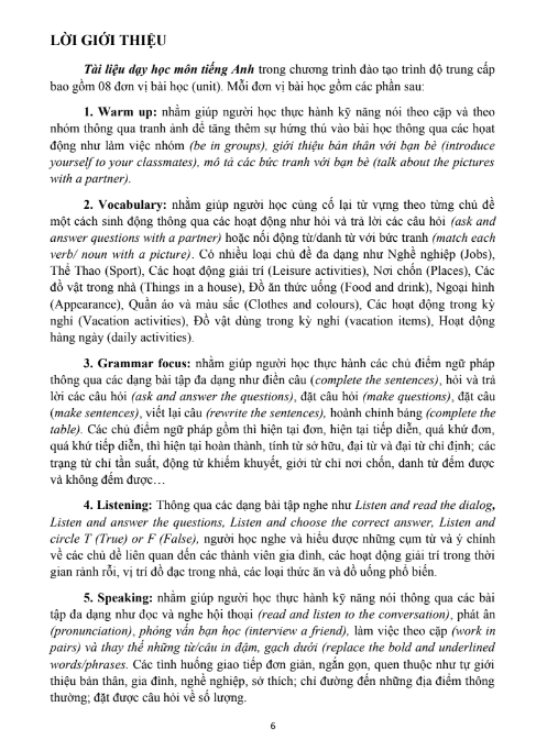 Tài liệu Dạy Học Môn Tiếng Anh PDF tải FREE - Trong Chương Trình Đào Tạo Trình Độ Trung Cấp