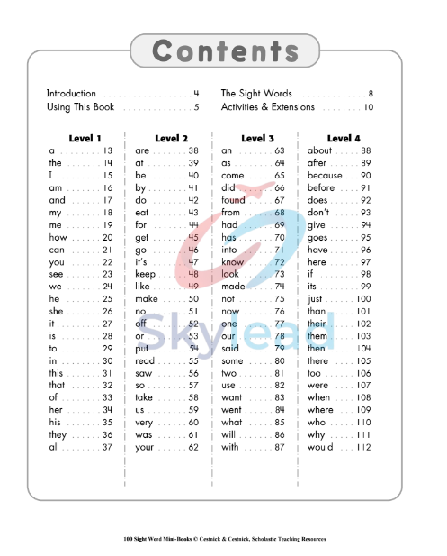Tải FREE sách 100 Sight Word Mini - Books Grades K - 2 PDF