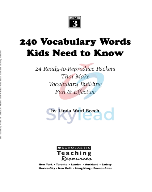 Tải FREE sách 240 Vocabulary Words Kids Need To Know PDF - 3rd Grade