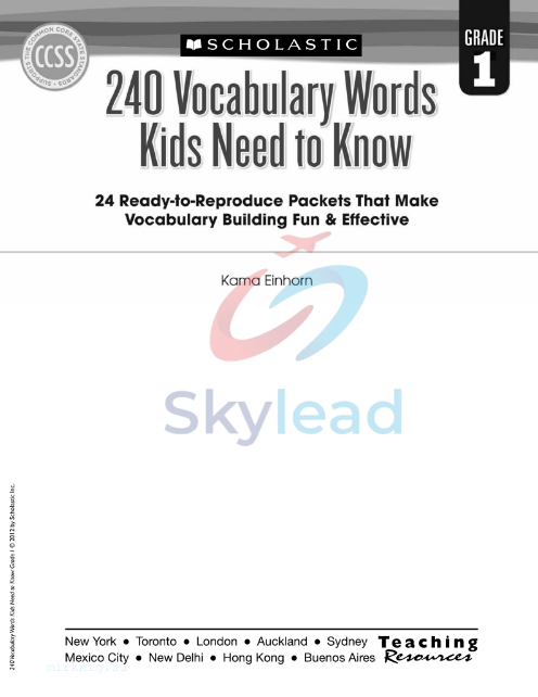 Tải FREE sách 240 Vocabulary Words Kids Need To Know PDF - Grade 1