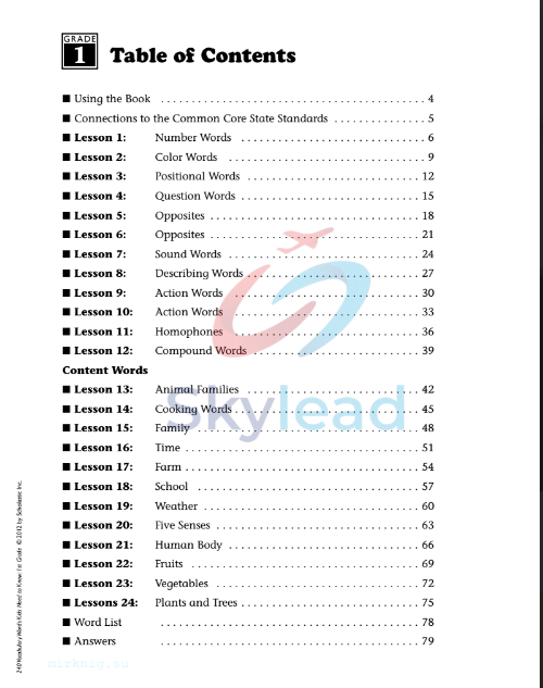 Tải FREE sách 240 Vocabulary Words Kids Need To Know PDF - Grade 1