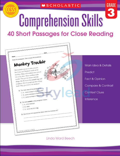 Trang chủ 22 Tải FREE sách Comprehension Skills Grade 3 PDF - 40 Short Passages For Close Reading