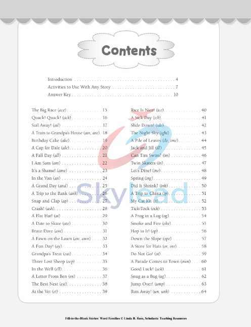 Tải FREE sách Fill In The Blank Stories Word Families PDF - Grades K-2