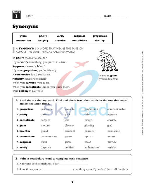 Tải FREE sách PDF 240 Vocabulary Words 6th Grade Kids Need To Know