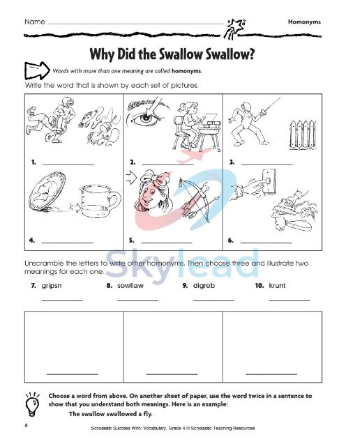 Tải FREE sách Scholastic Success With Vocabulary Grade 4 PDF - Workbook