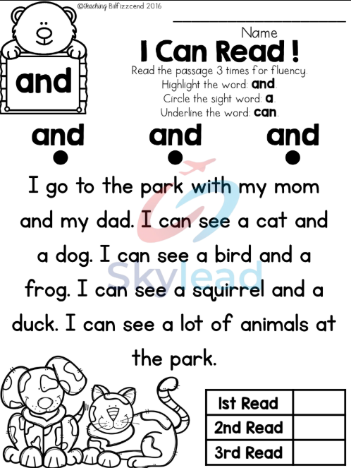 Tải FREE sách Sight Word Reader And Comprehension PDF - Pre-Primer Set 1