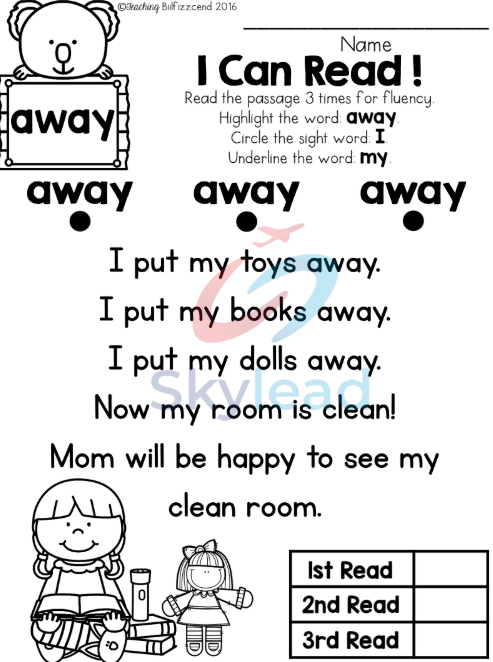 Tải FREE sách Sight Word Reader And Comprehension PDF - Pre-Primer Set 3 - Copy