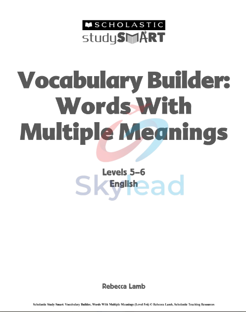 Tải FREE sách Vocabulary Builder Words With Multiple Meanings PDF - Levels 5-6 English