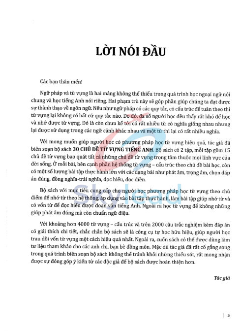 Tải FREE sách 30 Chủ Đề Từ Vựng Tiếng Anh PDF có tiếng Việt 3